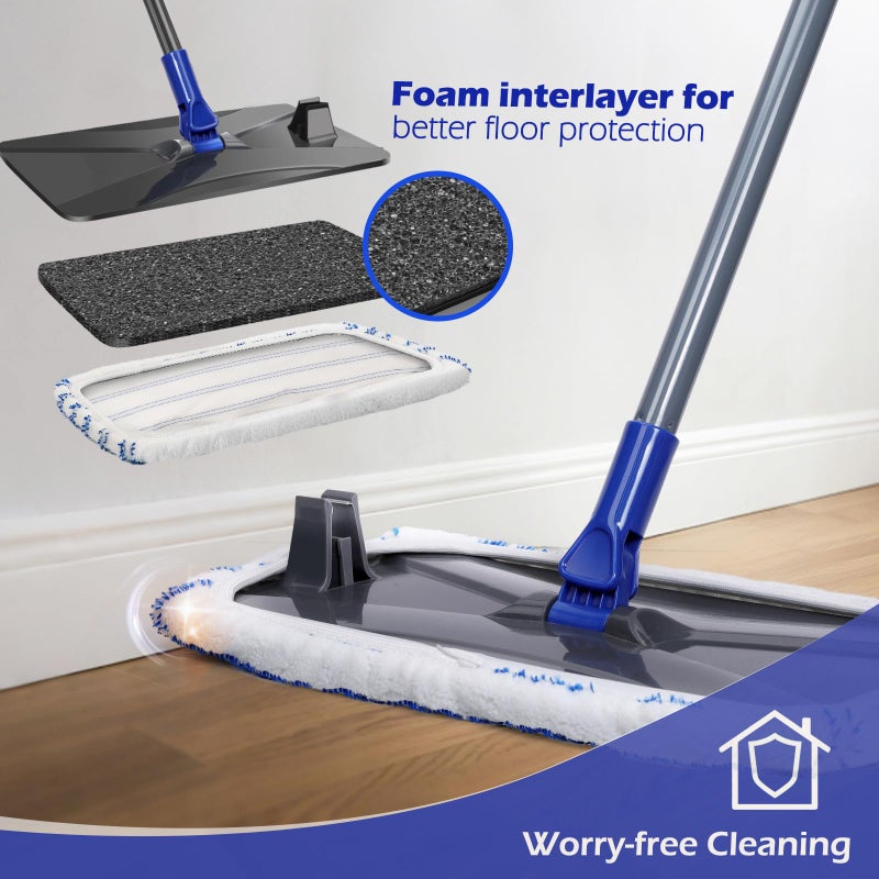 Masthome Microfiber Mop,Large Surface Flat Mop with 5 Reusable Pads,Hardwood Floor Mops for Dry and Wet Use,Microfiber Mops for Floor Cleaning-1 Cleaning Scraper Included - Image 4